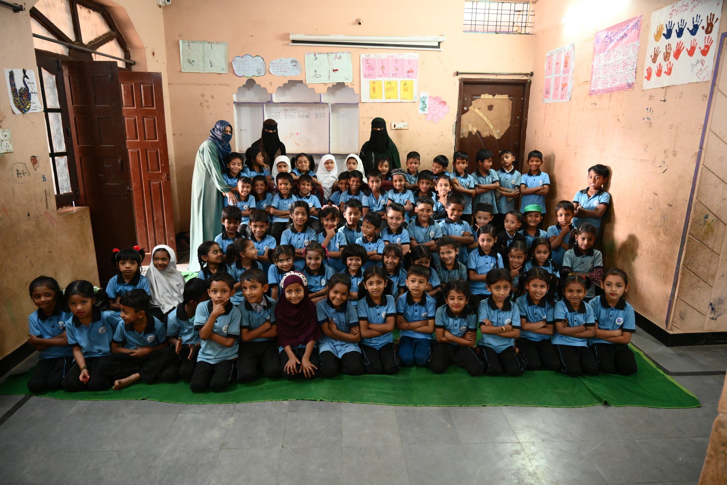 The whole school gathered together at our partner's Hyderabad site, January 2026